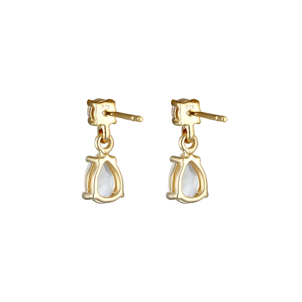 Gold - Elli PREMIUM | Ohrstecker | Topas ( Weiß ) | 375 Gelbgold