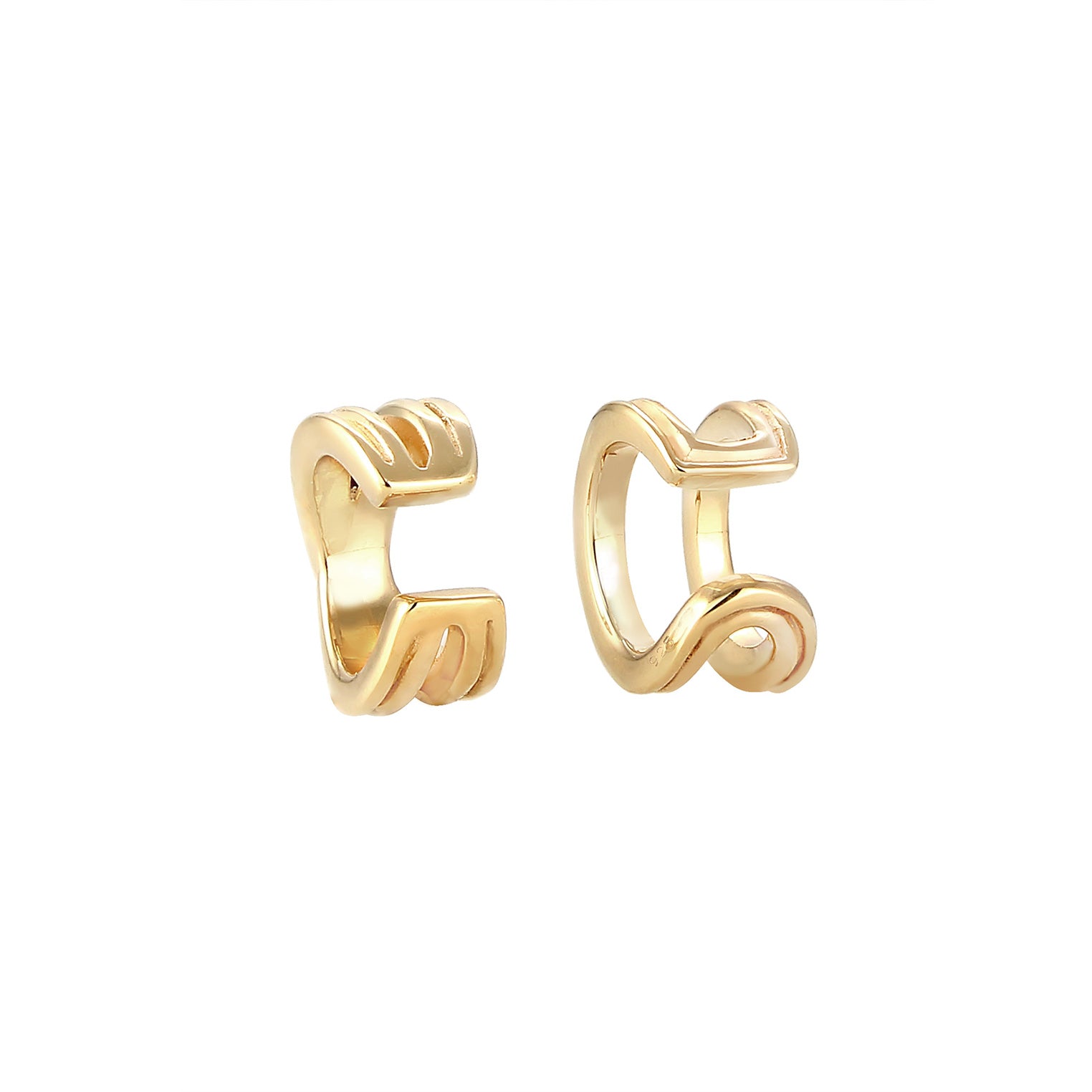 Gold - Elli | Earcuff | 925 Sterling Silber vergoldet