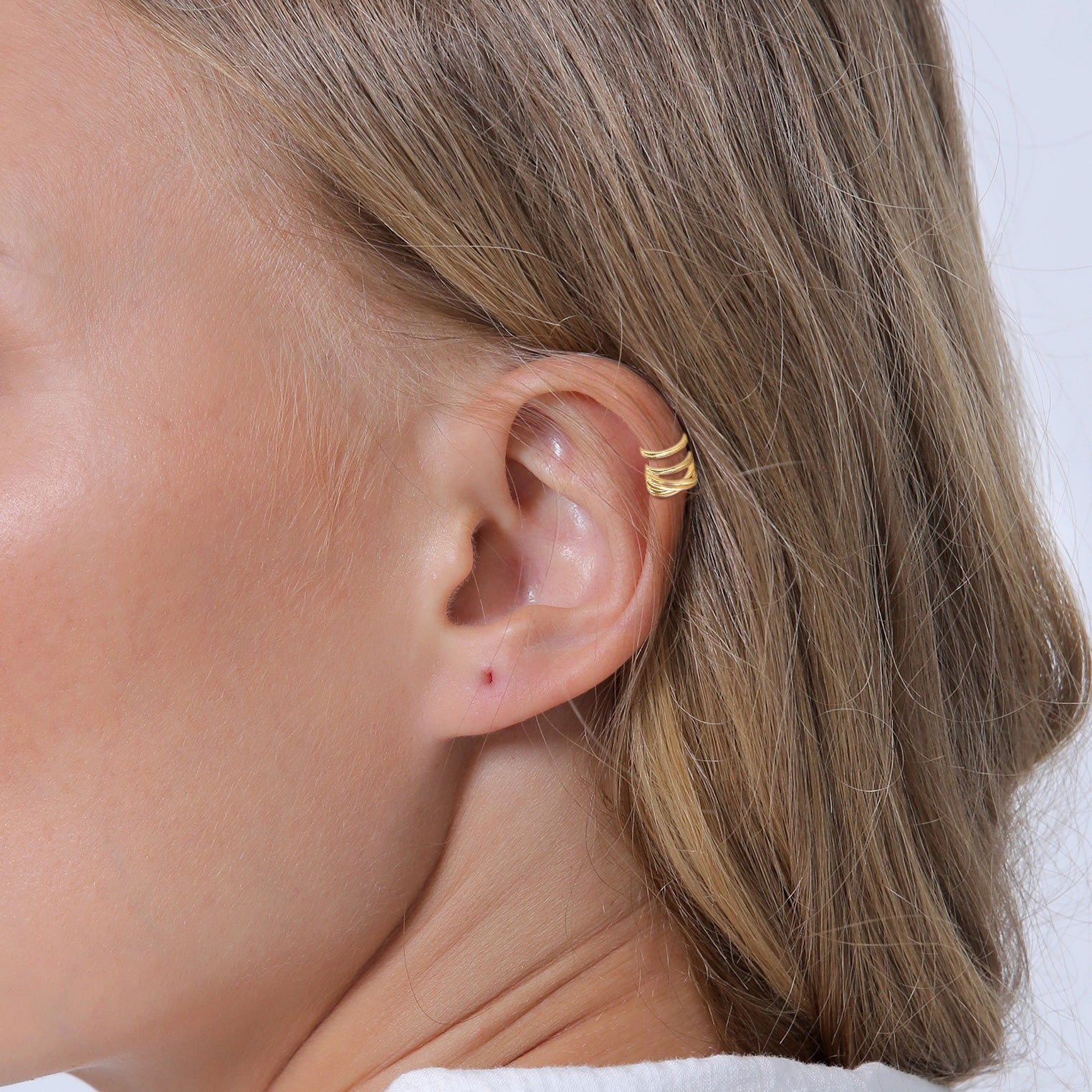 Gold - Elli | Earcuff | 925 Sterling Silber vergoldet