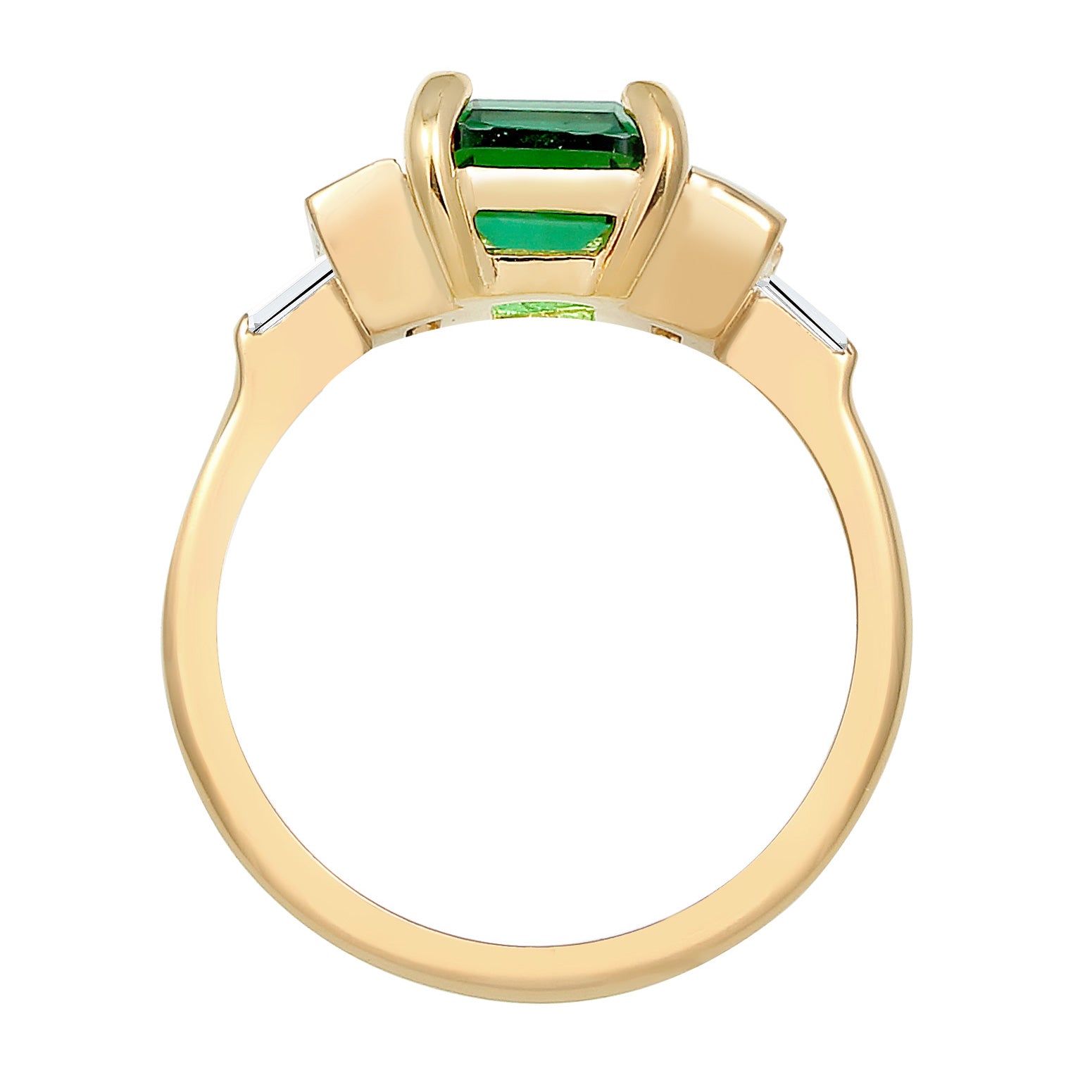 Gold - Elli PREMIUM | Ring | Quarz ( Grün ) | 925 Sterling Silber vergoldet