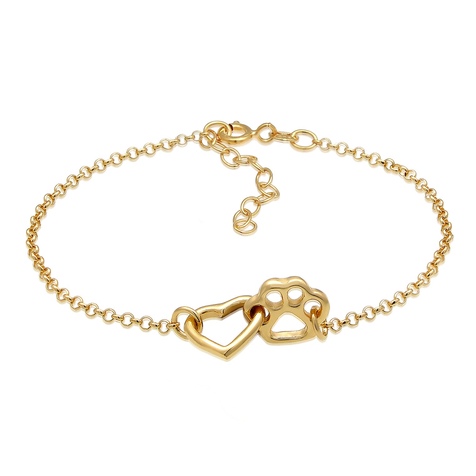 Gold - Elli | Armband Herz | 925 Sterling Silber vergoldet