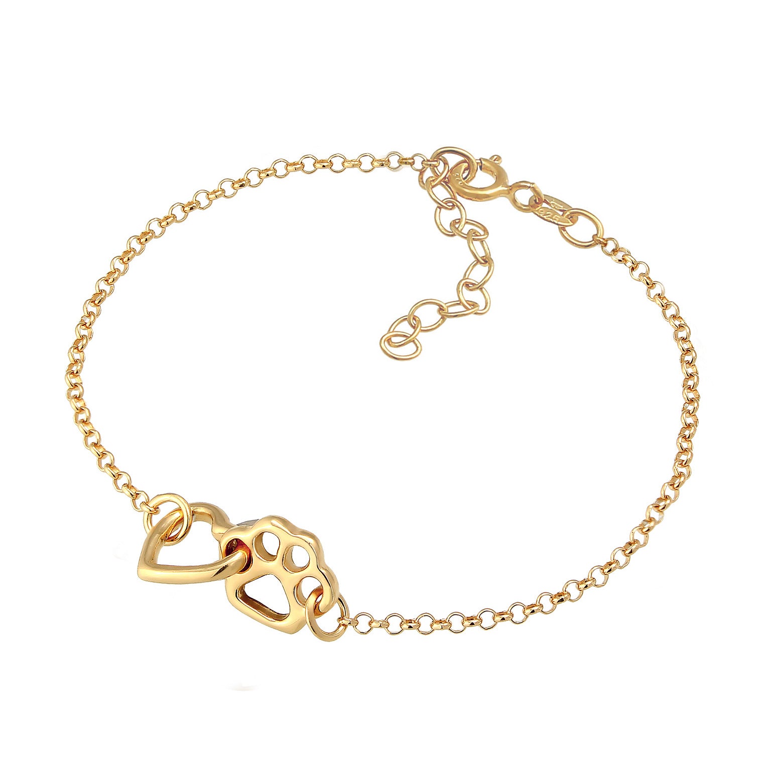 Gold - Elli | Armband Herz | 925 Sterling Silber vergoldet