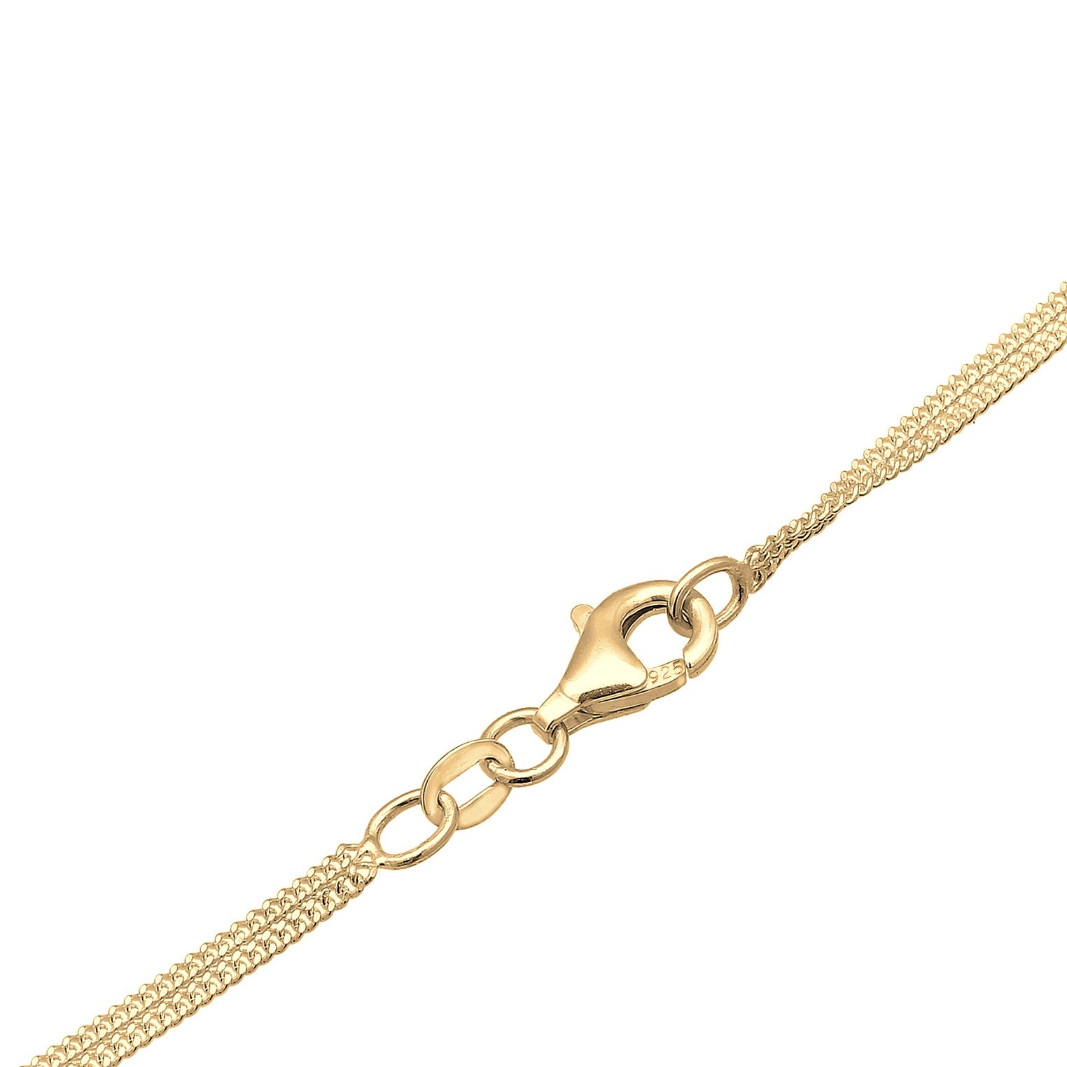 Gold - Elli | Layer-Halskette | Kristalle (Weiß) | 925 Sterling Silber vergoldet