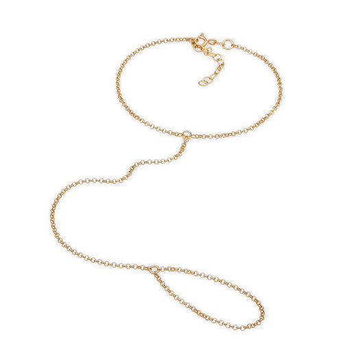 Gold - Elli | Armband | Kristall ( Weiß ) | 925 Sterling Silber vergoldet