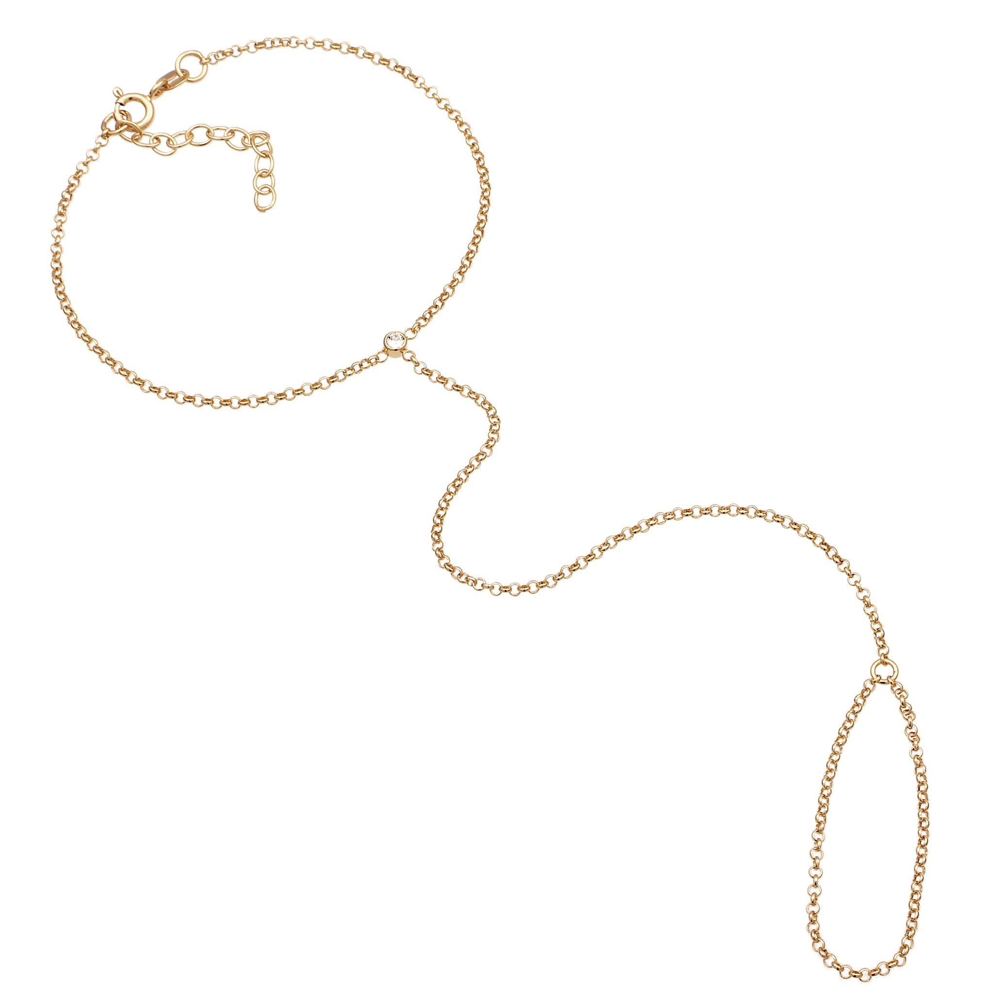 Gold - Elli | Armband | Kristall ( Weiß ) | 925 Sterling Silber vergoldet