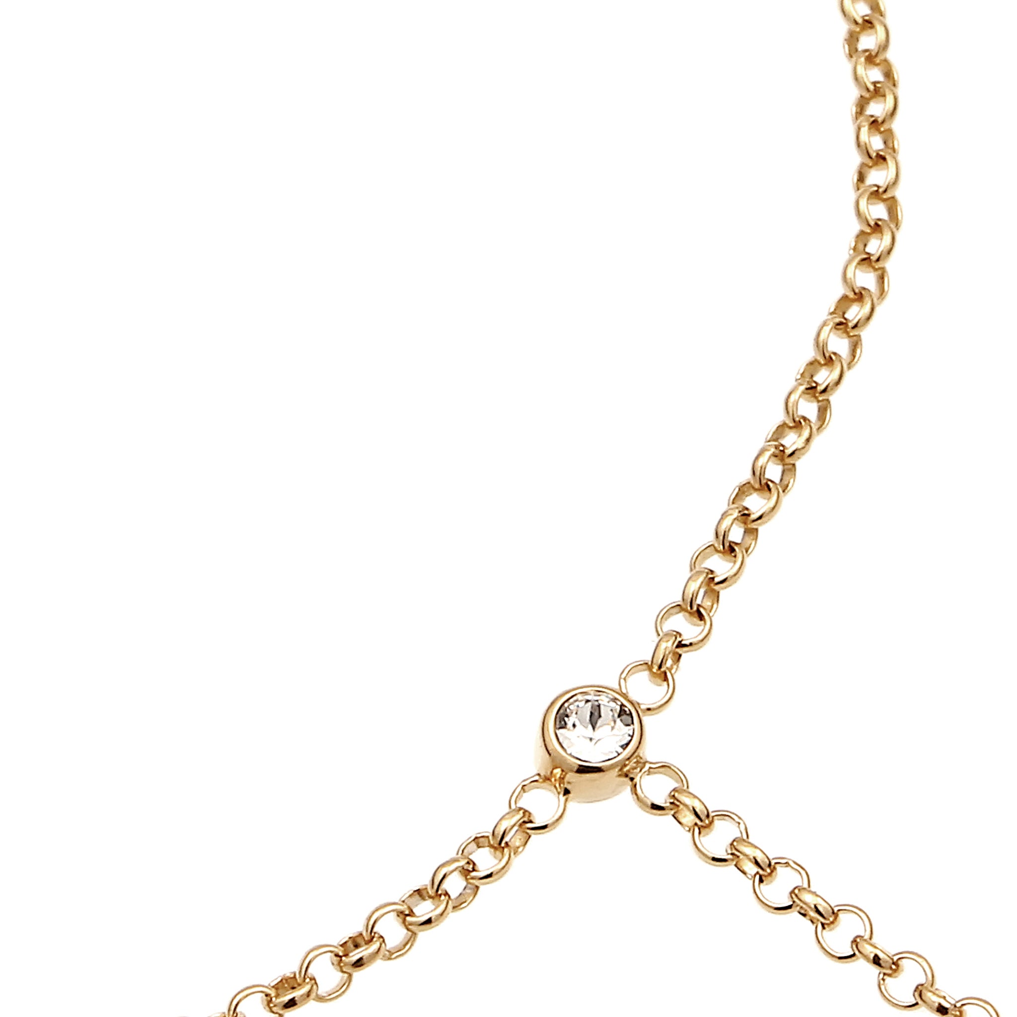 Gold - Elli | Armband | Kristall ( Weiß ) | 925 Sterling Silber vergoldet