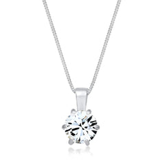 Solitaire Pendant Necklace | With Crystals from Swarovski® (White)