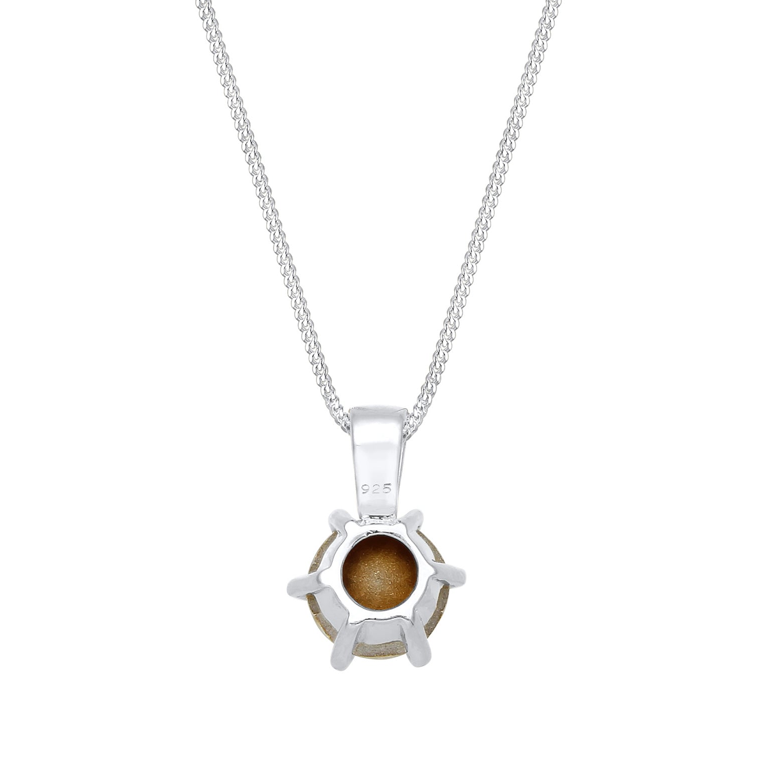 Silber - Elli | Halskette Solitär Anhänger | Mit Kristallen von Swarovski® (Weiß) | 925er Sterling Silber