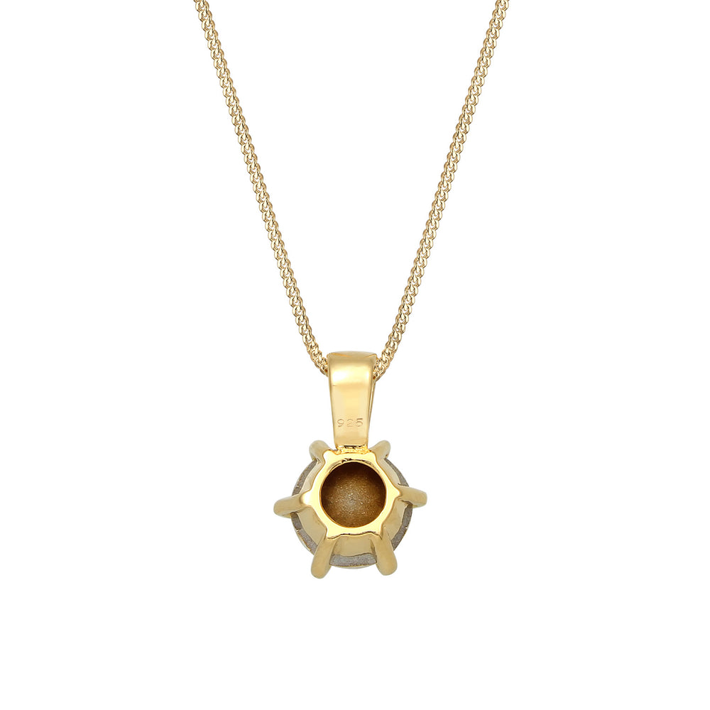 Halskette Solitär Anhänger | Mit Kristallen von Swarovski® (Weiß)