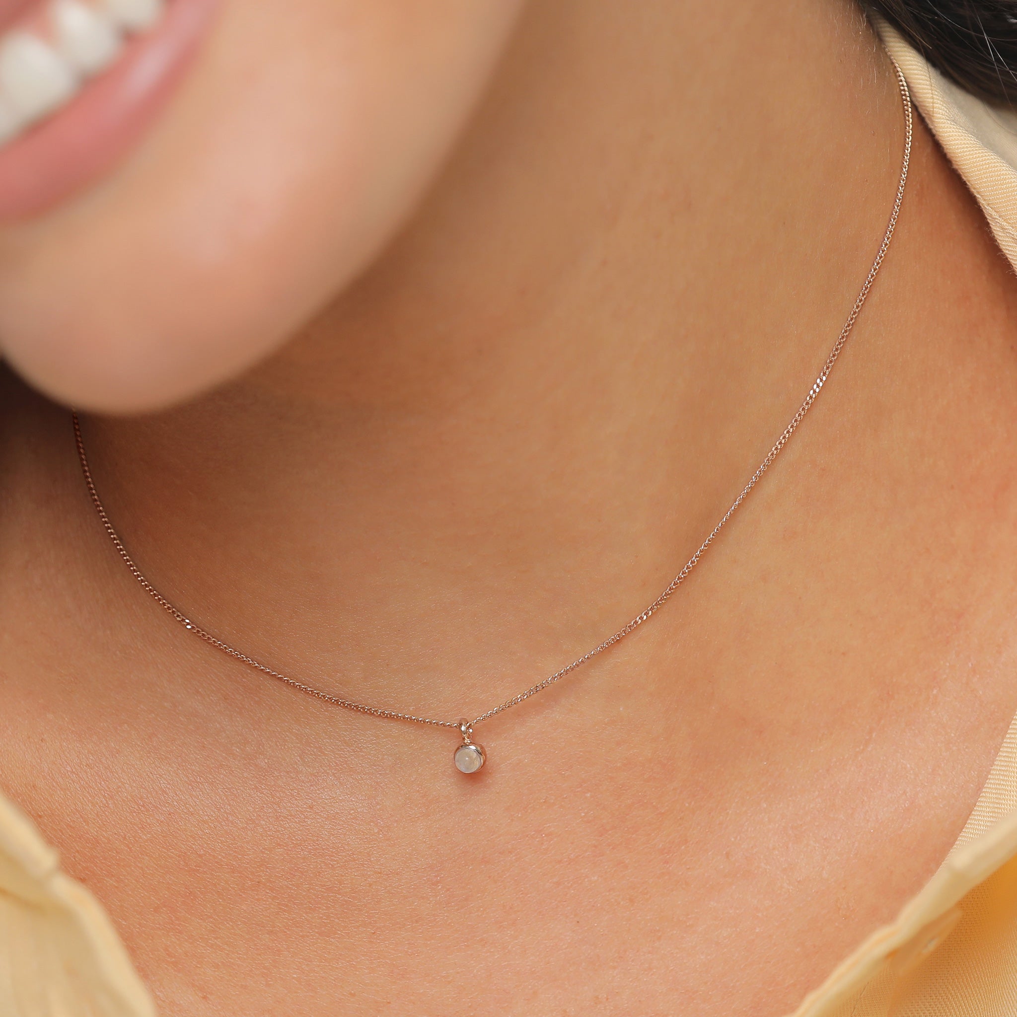 Roségold - Elli | Choker | Mondstein (Weiß) | 925 Sterling Silber Rosegold