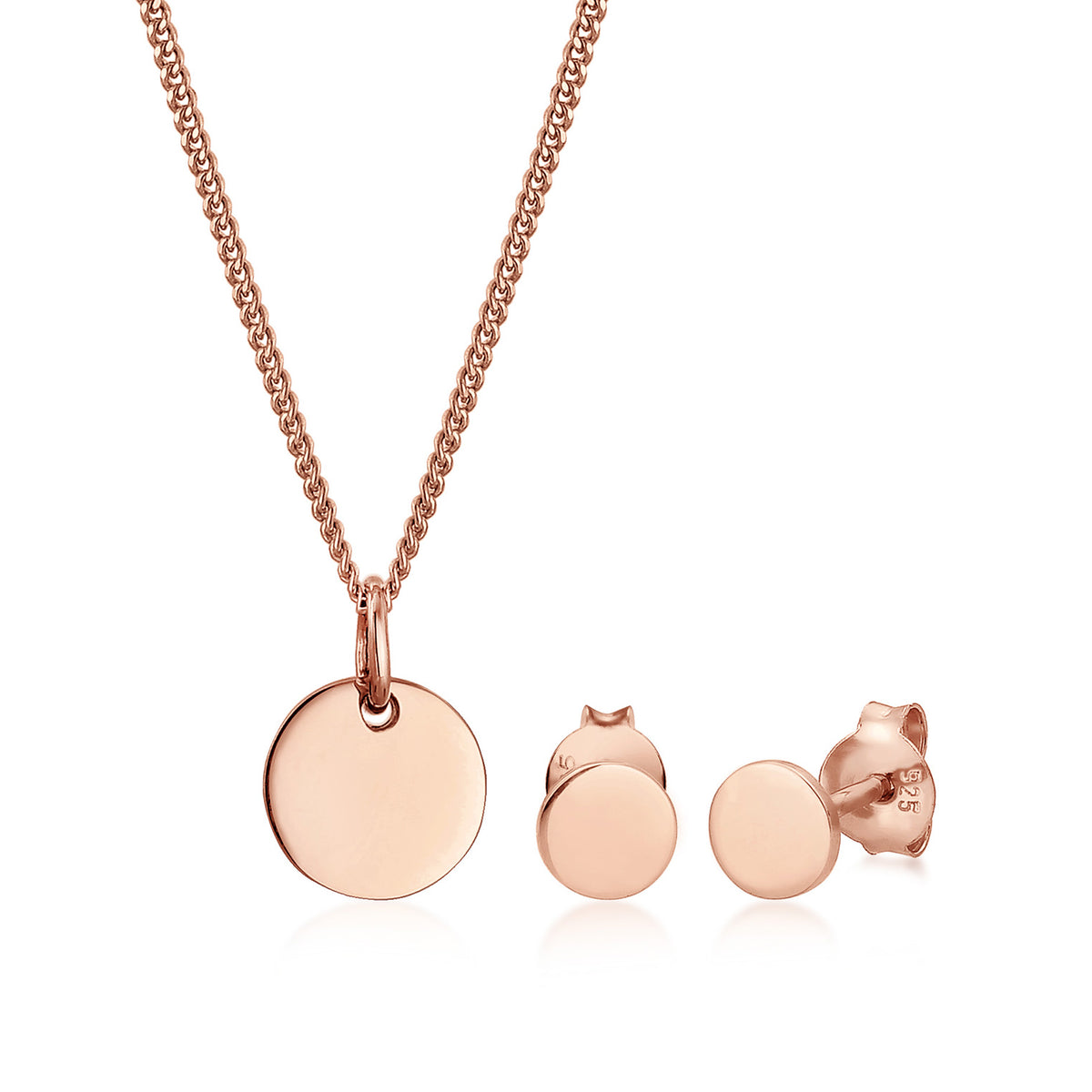 Roségold - Elli | Schmuckset  Geo | 925 Sterling Silber Rosegold