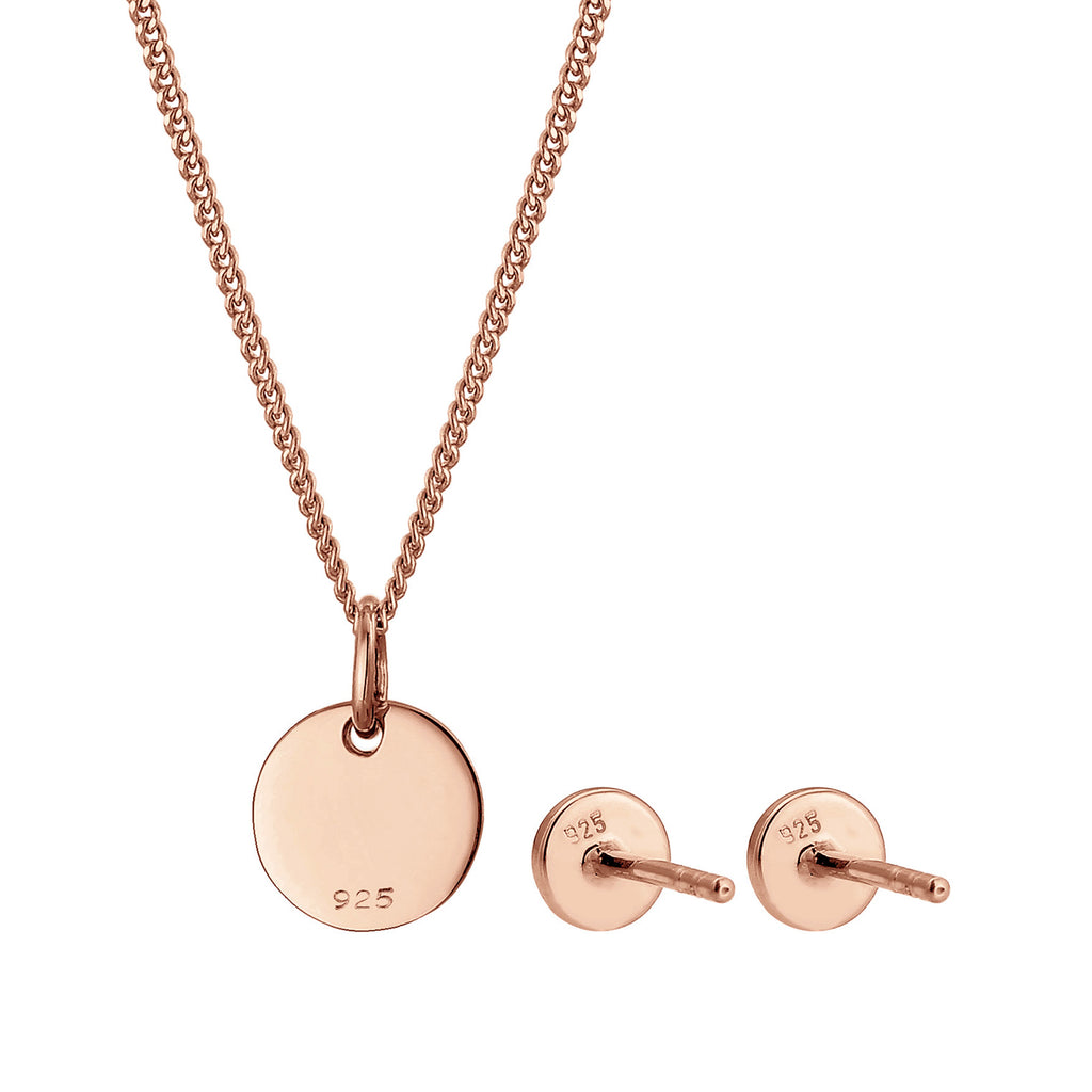 Roségold - Elli | Schmuckset  Geo | 925 Sterling Silber Rosegold