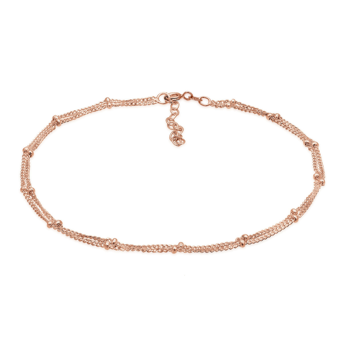 Roségold - Elli | Kugel-Fußkettchen Kugel | 925 Sterling Silber Rosegold