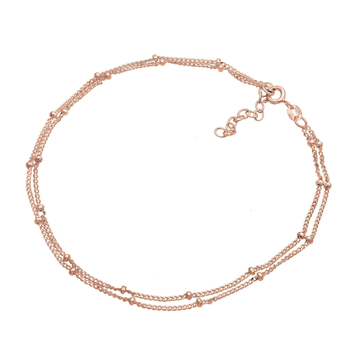 Roségold - Elli | Kugel-Fußkettchen Kugel | 925 Sterling Silber Rosegold