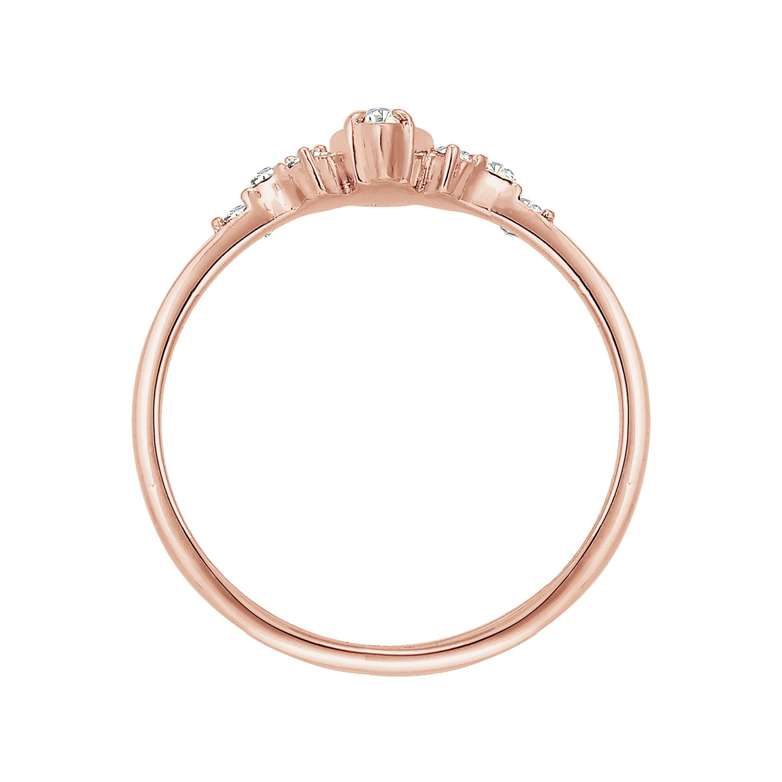Roségold - Elli | Ring | Mit Kristallen von Swarovski® (Weiß) | 925 Sterling Silber Rosegold