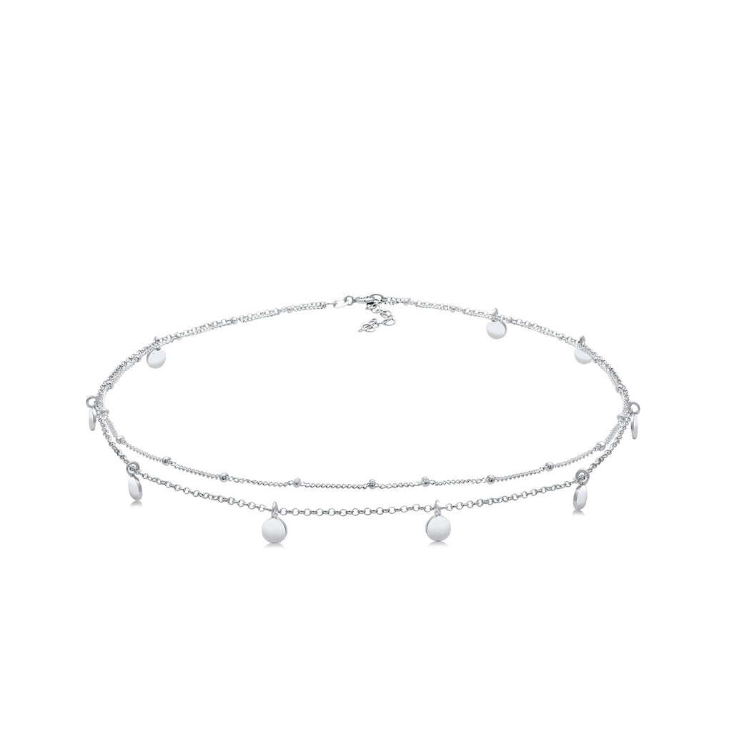 Silber - Elli | Choker Plättchen | 925 Sterling Silber