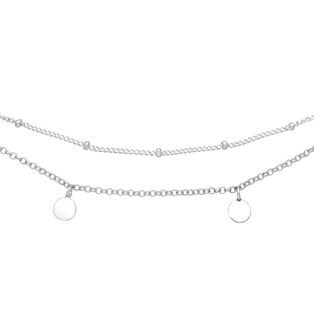 Silber - Elli | Choker Plättchen | 925 Sterling Silber