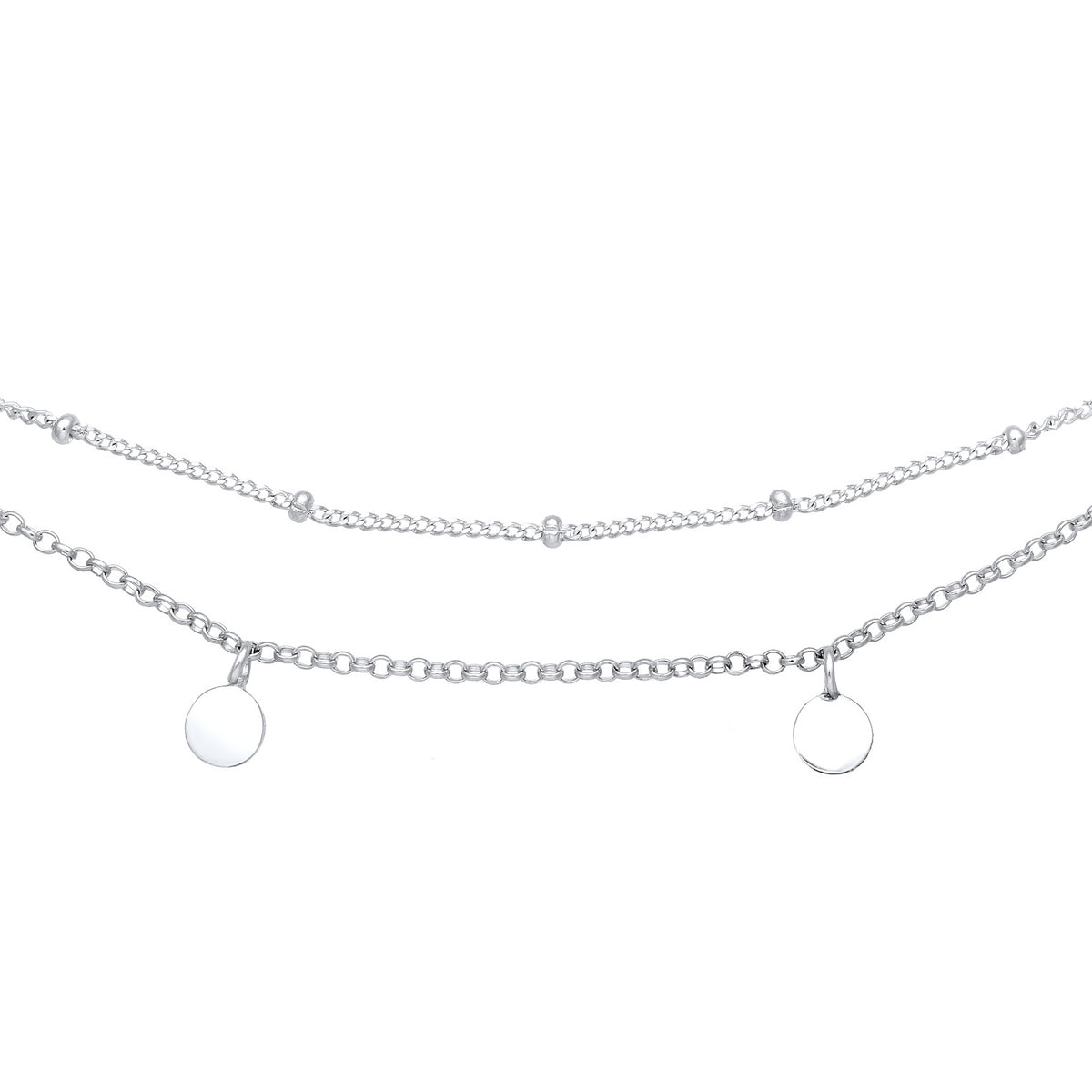 Silber - Elli | Choker Plättchen | 925 Sterling Silber