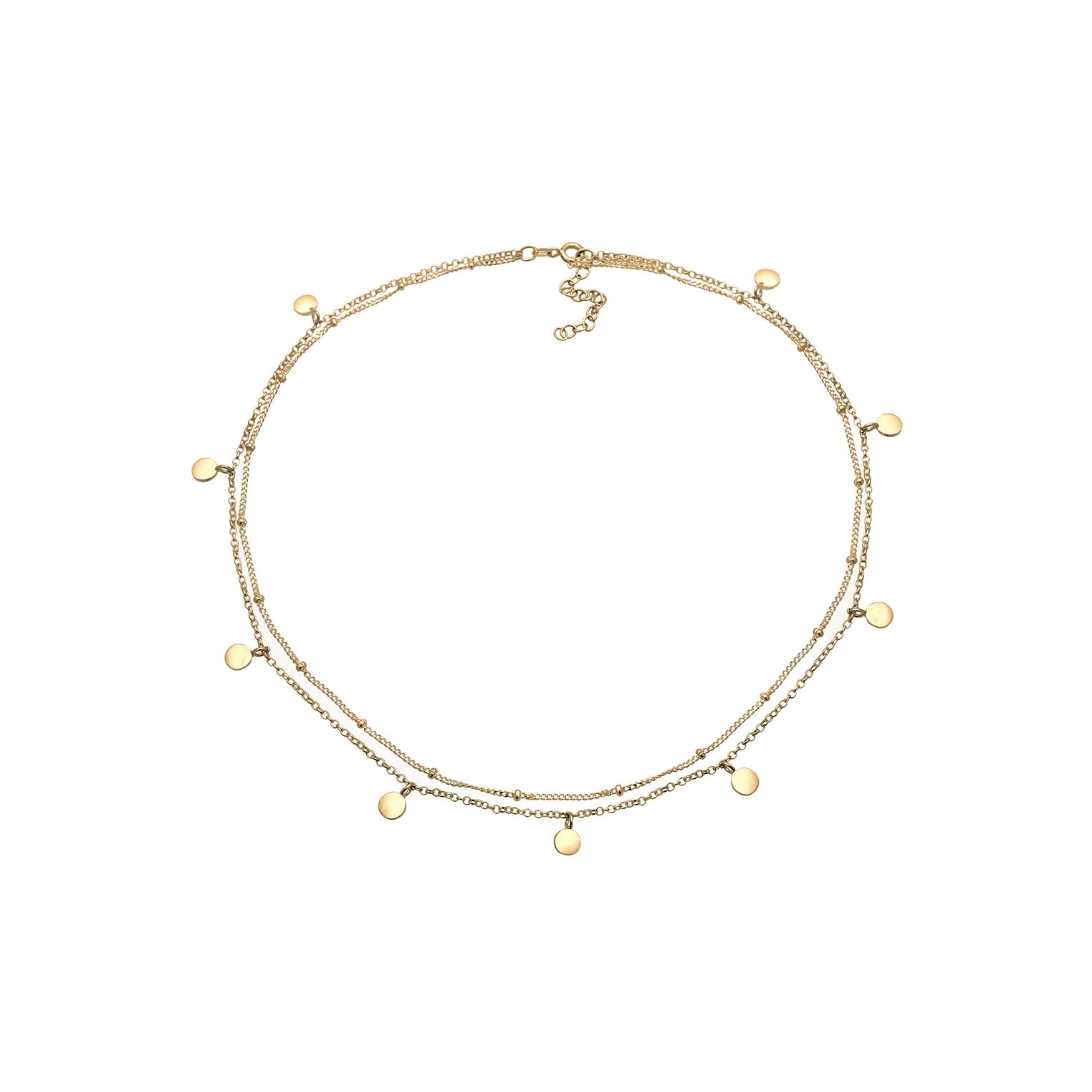 Gold - Elli | Choker Plättchen | 925 Sterling Silber vergoldet