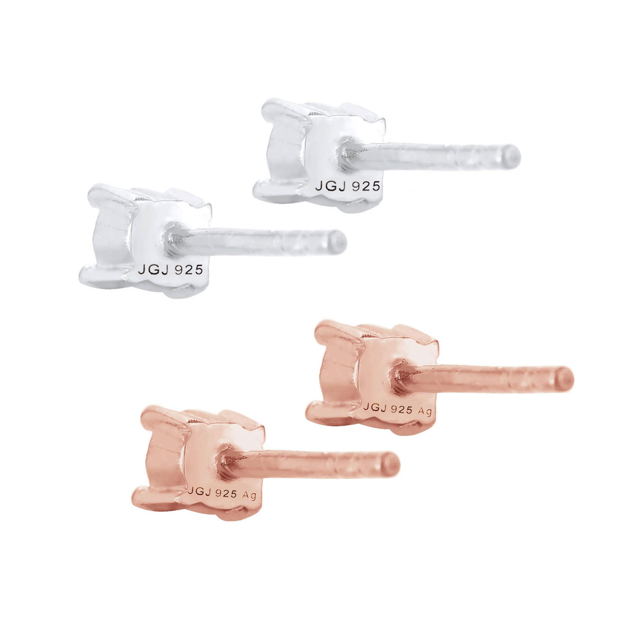 Roségold - Elli | Ohrringset | Mit Kristallen von Swarovski® (Weiß) | 925 Sterling Silber Rosegold