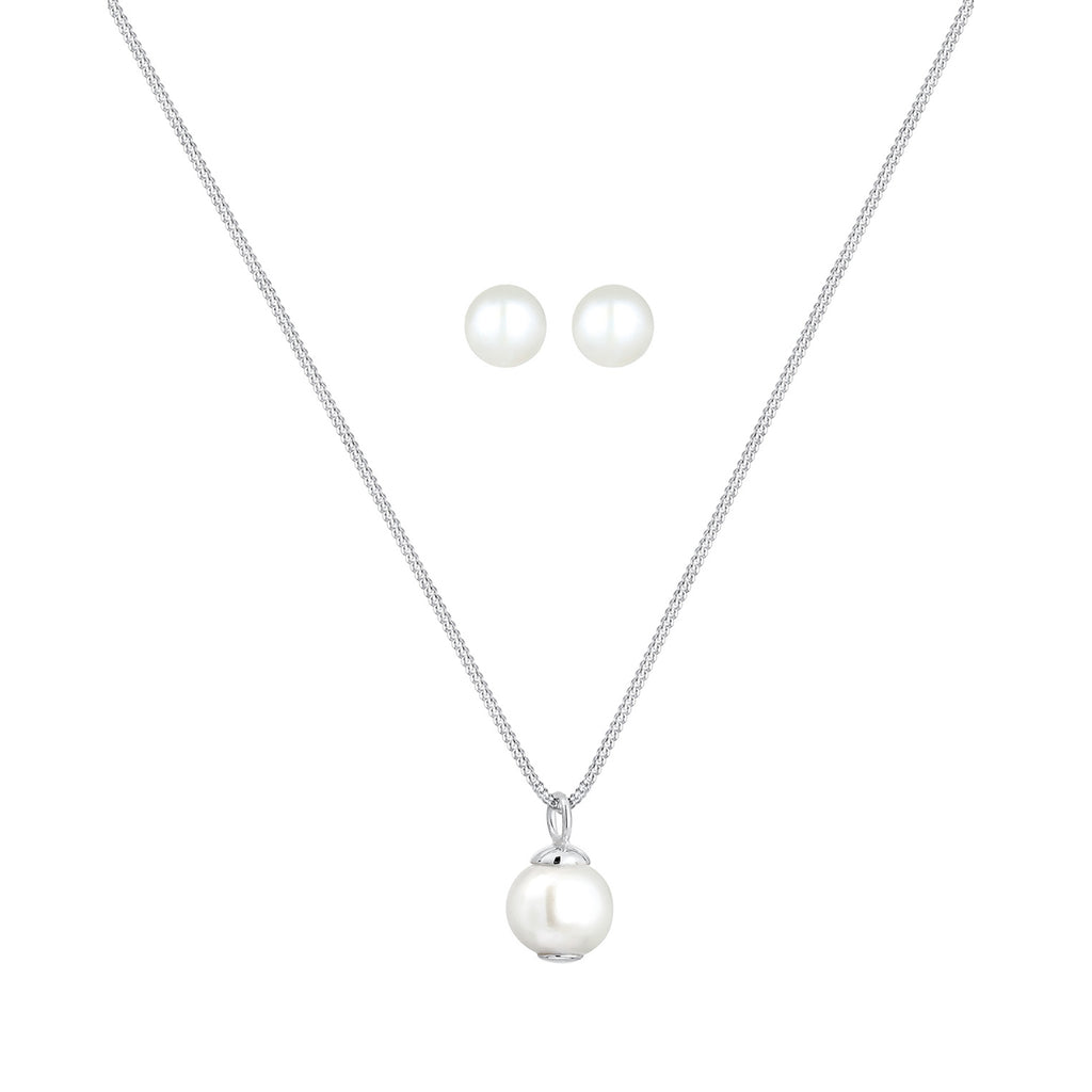 Silber - Elli | Schmuckset  | Süßwasserperle | 925er Sterling Silber
