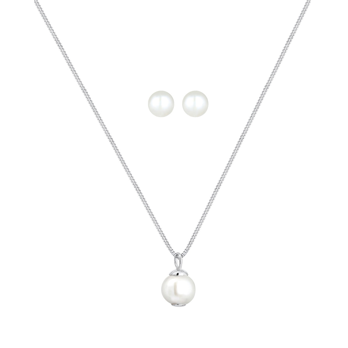 Silber - Elli | Schmuckset  | Süßwasserperle | 925er Sterling Silber