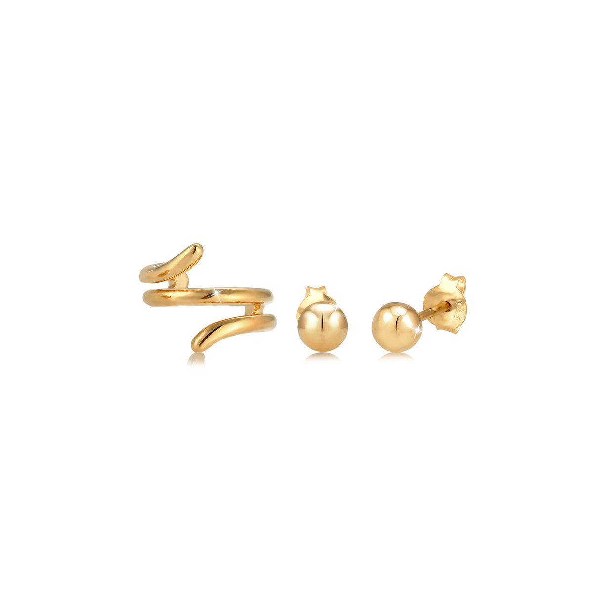 Gold - Elli | Ohrringset | 925 Sterling Silber vergoldet