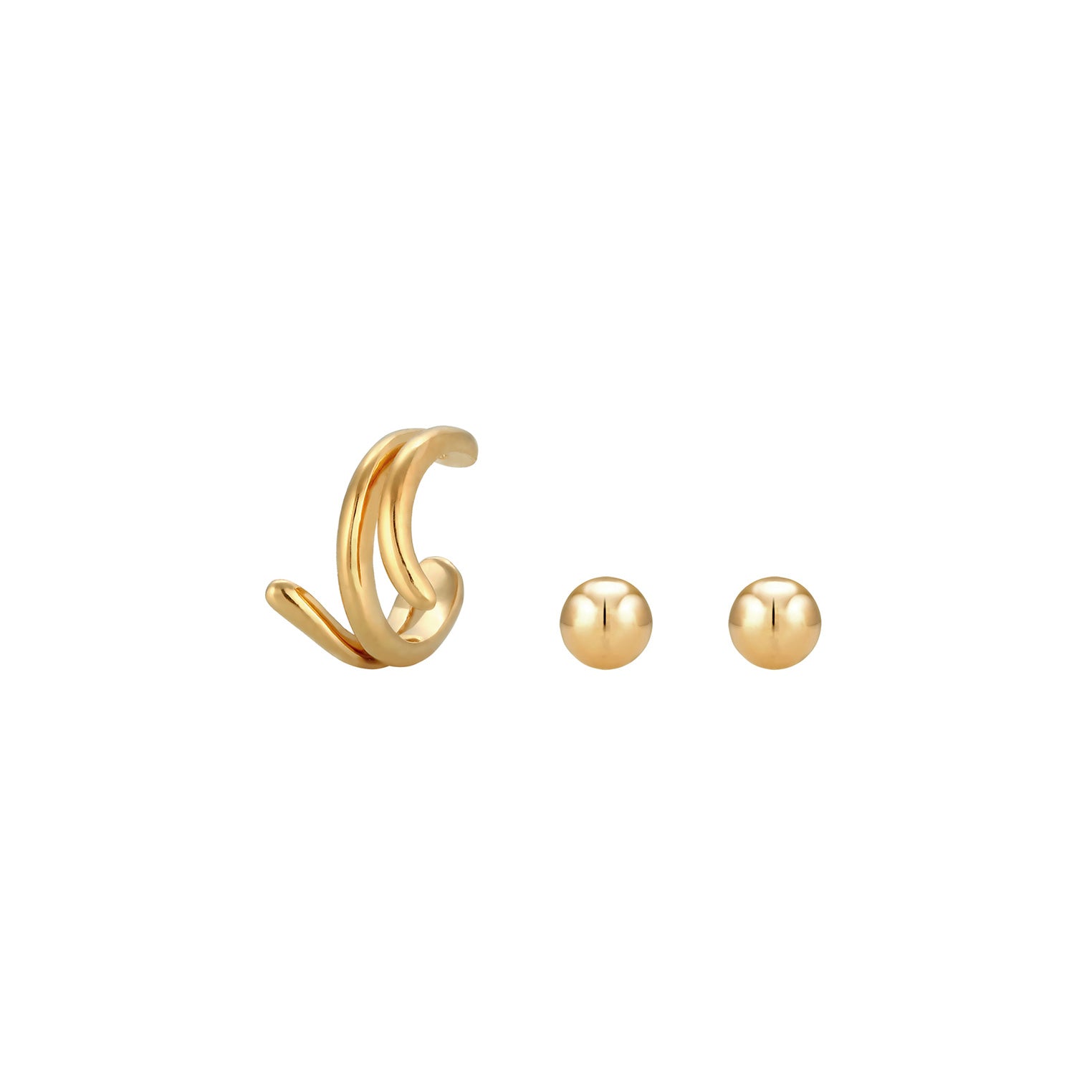 Gold - Elli | Ohrringset | 925 Sterling Silber vergoldet