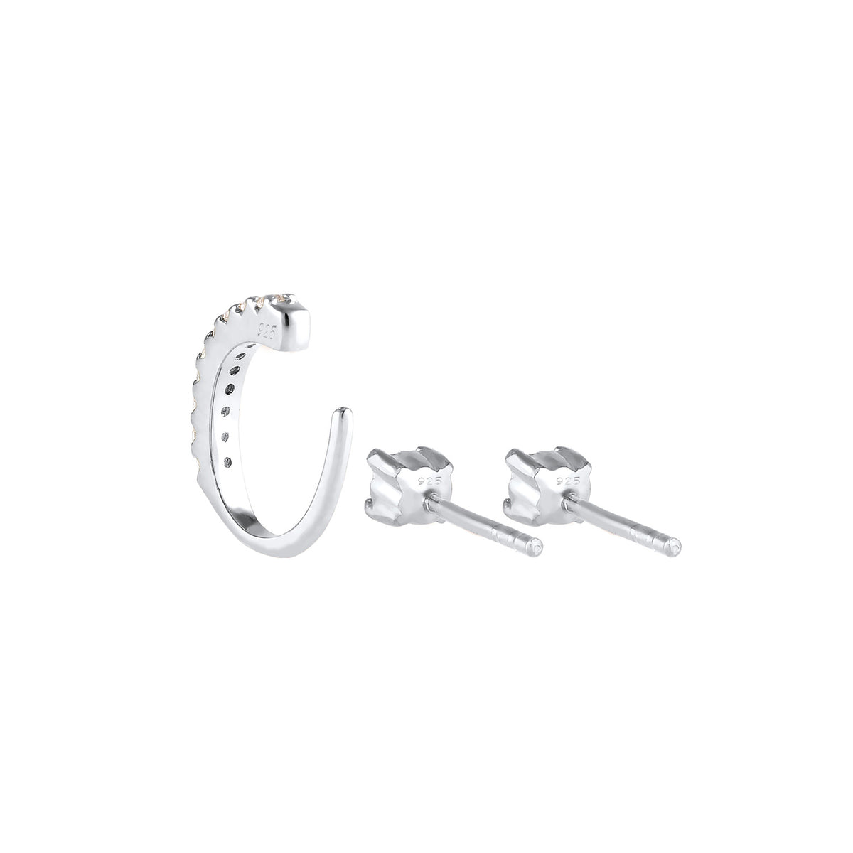 Silber - Elli | Ohrringset | Zirkonia ( Weiß ) | 925er Sterling Silber