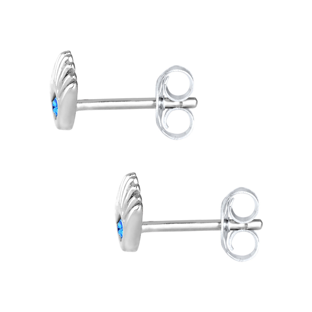 Silber - Elli | Ohrstecker Evil Eye | Kristall ( Blau ) | 925er Sterling Silber