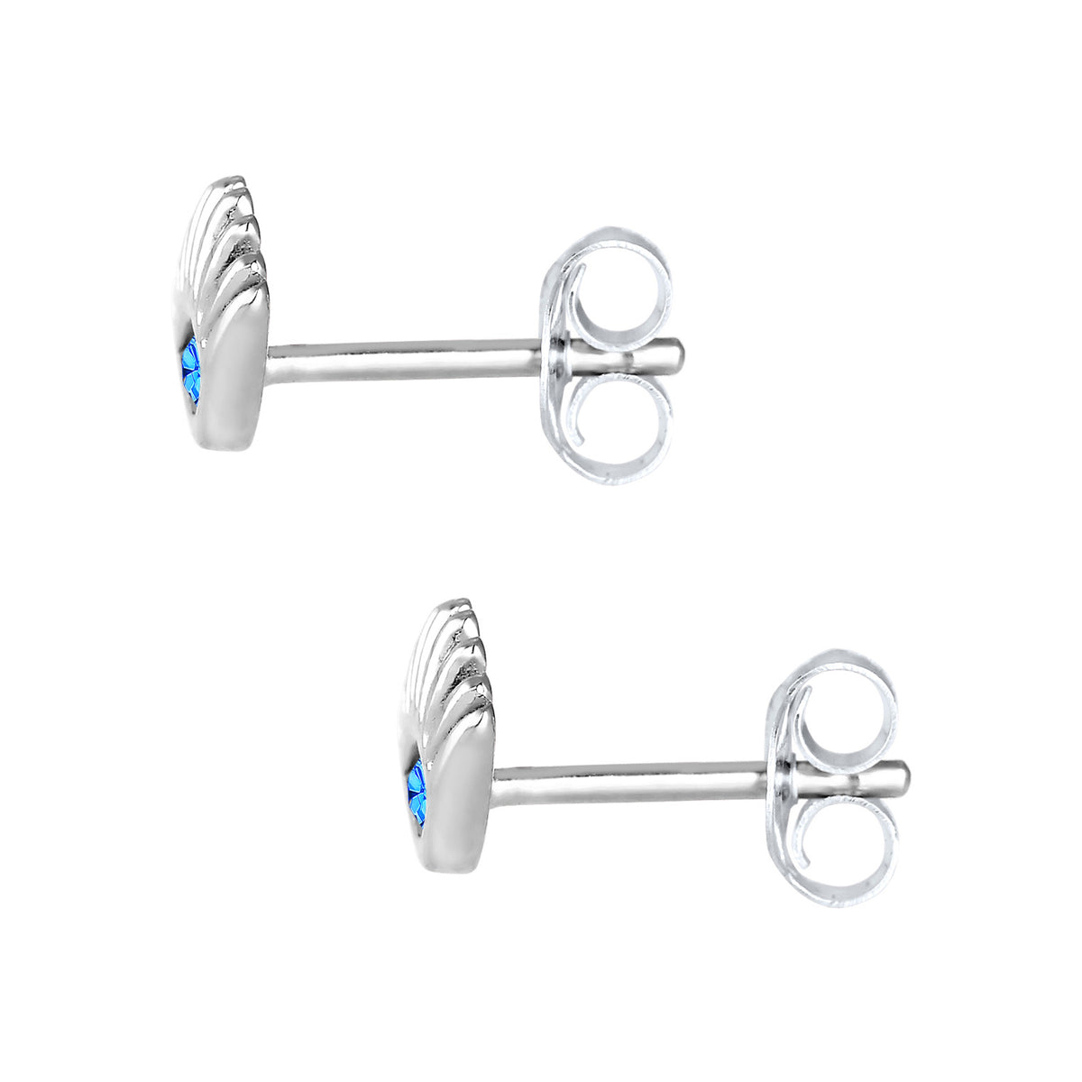 Silber - Elli | Ohrstecker Evil Eye | Kristall ( Blau ) | 925er Sterling Silber