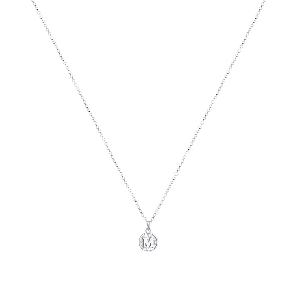 Silber - Elli | Halskette Buchstabe M | 925er Sterling Silber