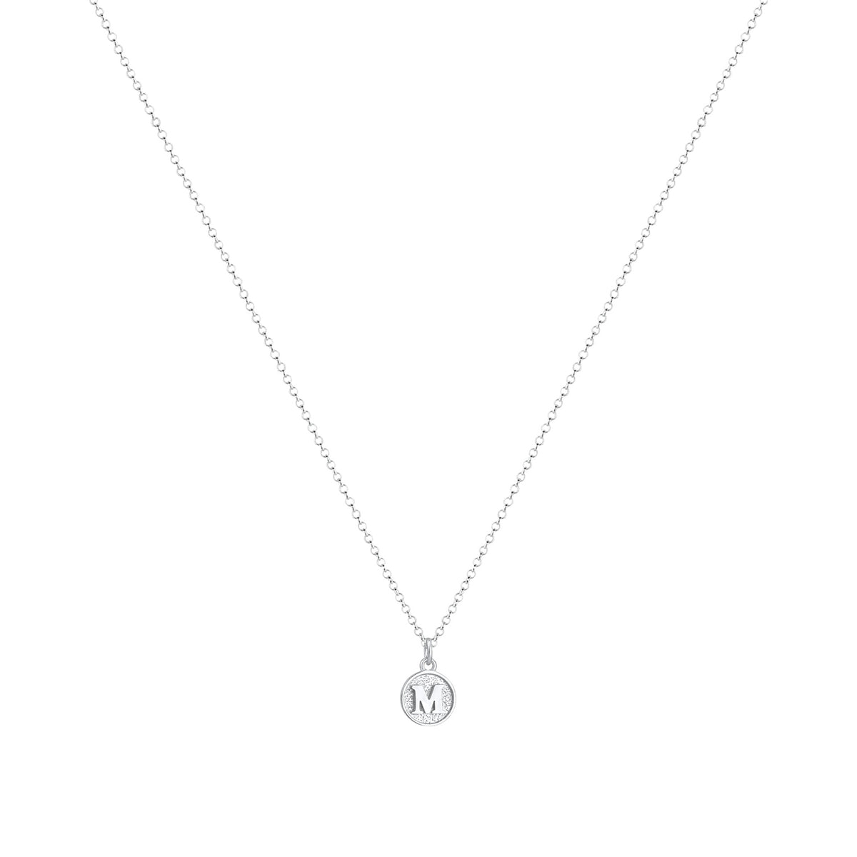 Silber - Elli | Halskette Buchstabe M | 925er Sterling Silber