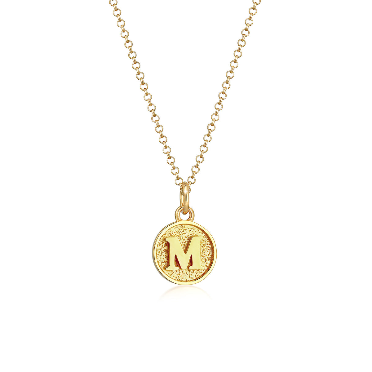 Gold - Elli | Halskette Buchstabe M | 925 Sterling Silber vergoldet