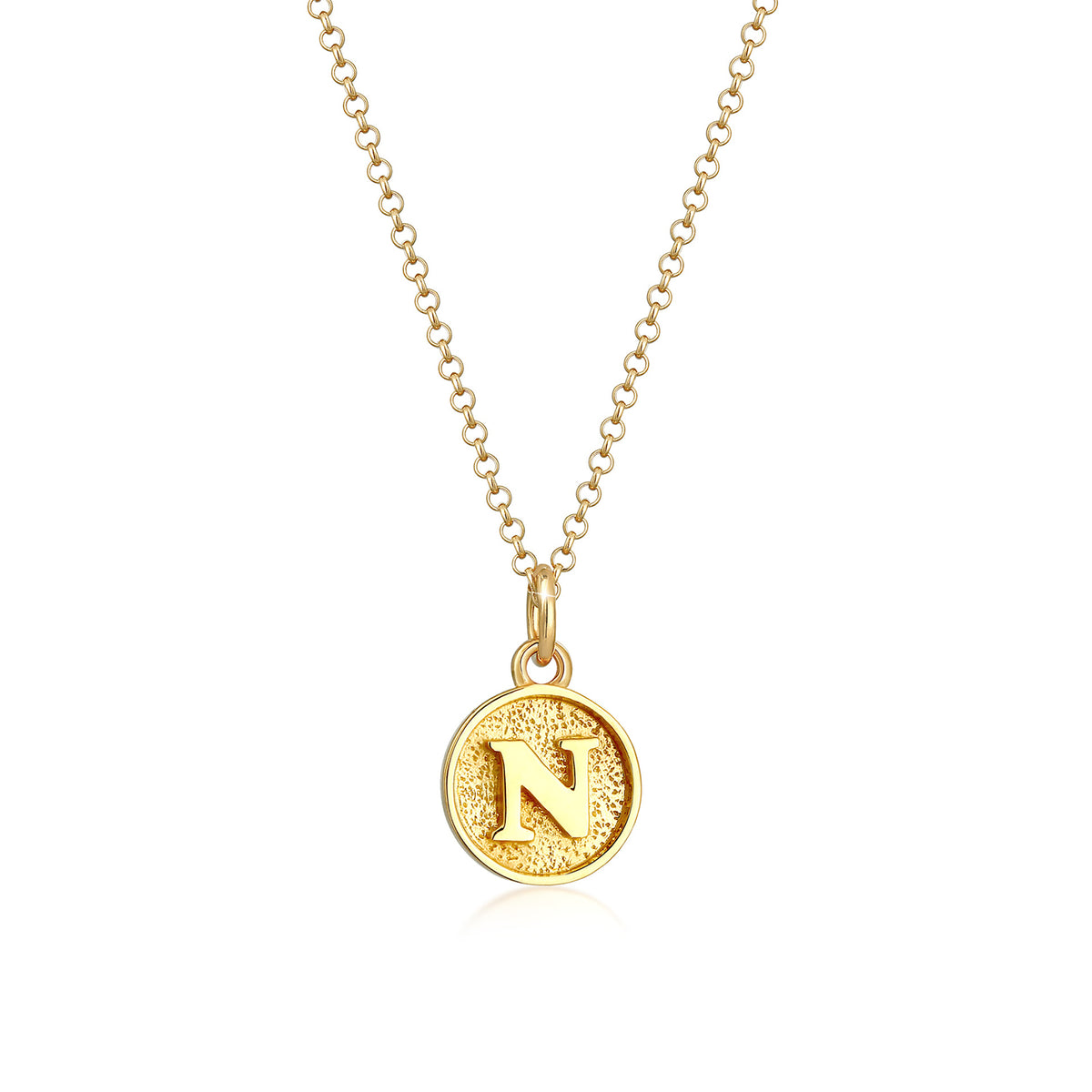 Gold - Elli | Halskette Buchstabe N | 925 Sterling Silber vergoldet