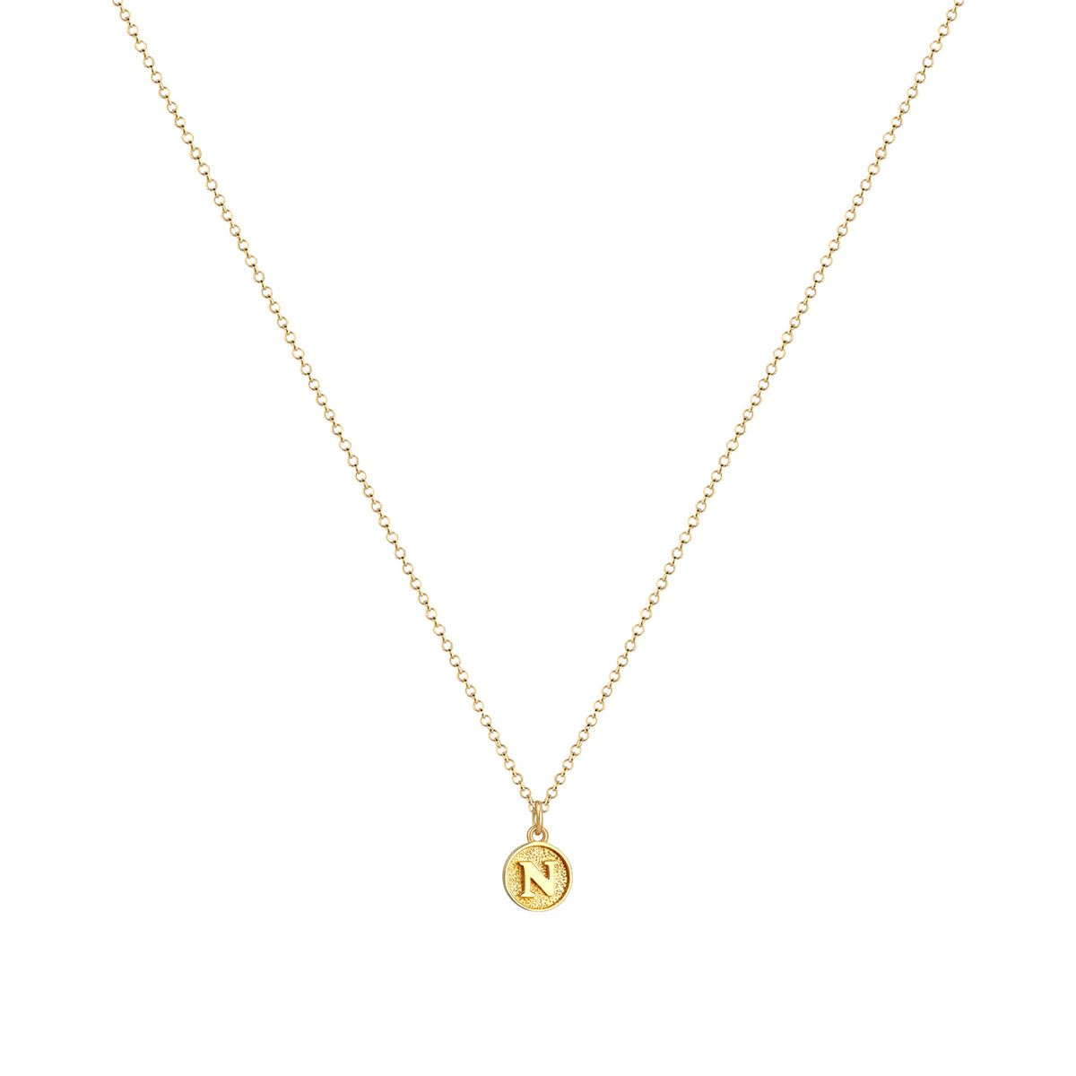Gold - Elli | Halskette Buchstabe N | 925 Sterling Silber vergoldet