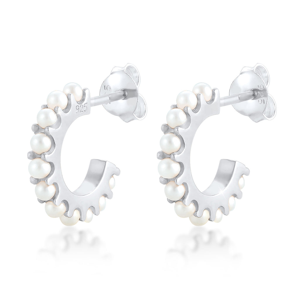 Silber - Elli | Creole | Perle | 925er Sterling Silber