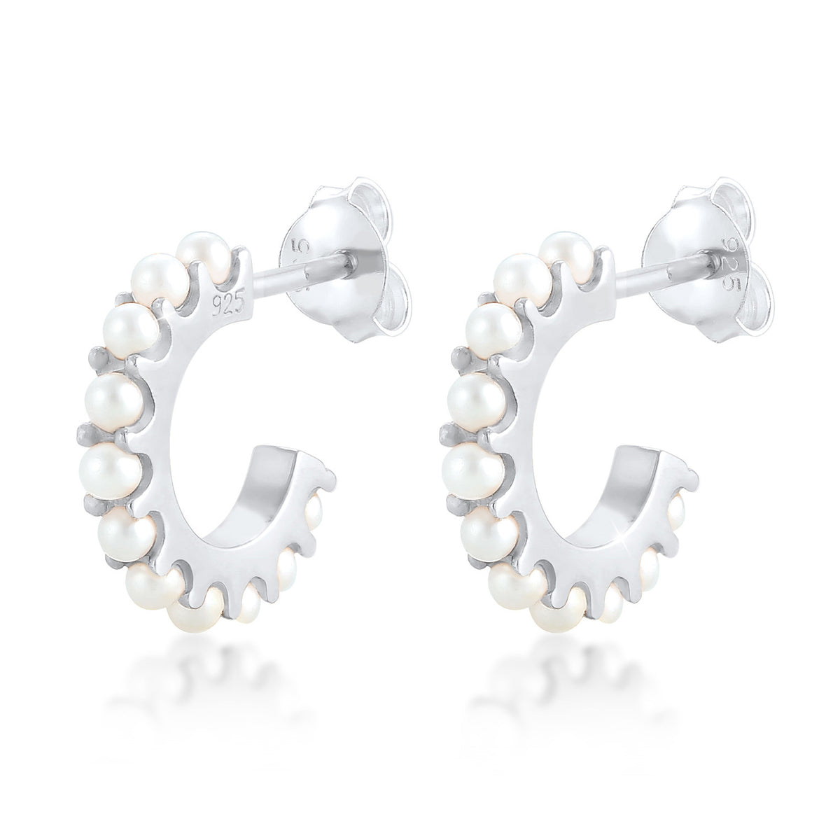 Silber - Elli | Creole | Perle | 925er Sterling Silber