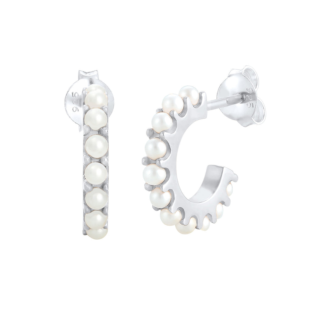 Silber - Elli | Creole | Perle | 925er Sterling Silber