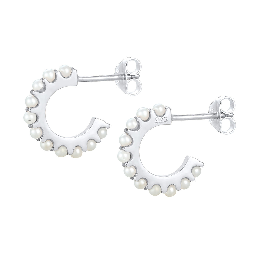 Silber - Elli | Creole | Perle | 925er Sterling Silber