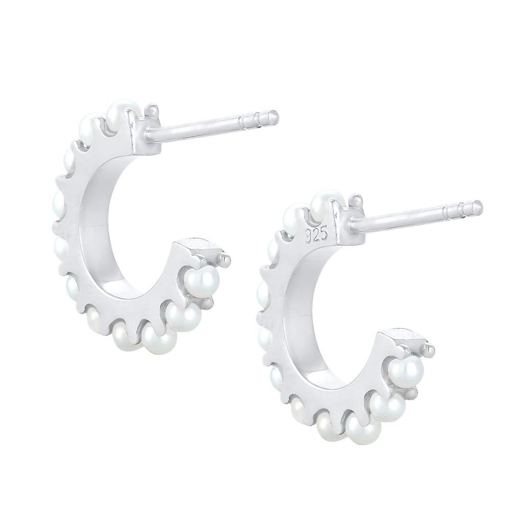 Silber - Elli | Creole | Perle | 925er Sterling Silber