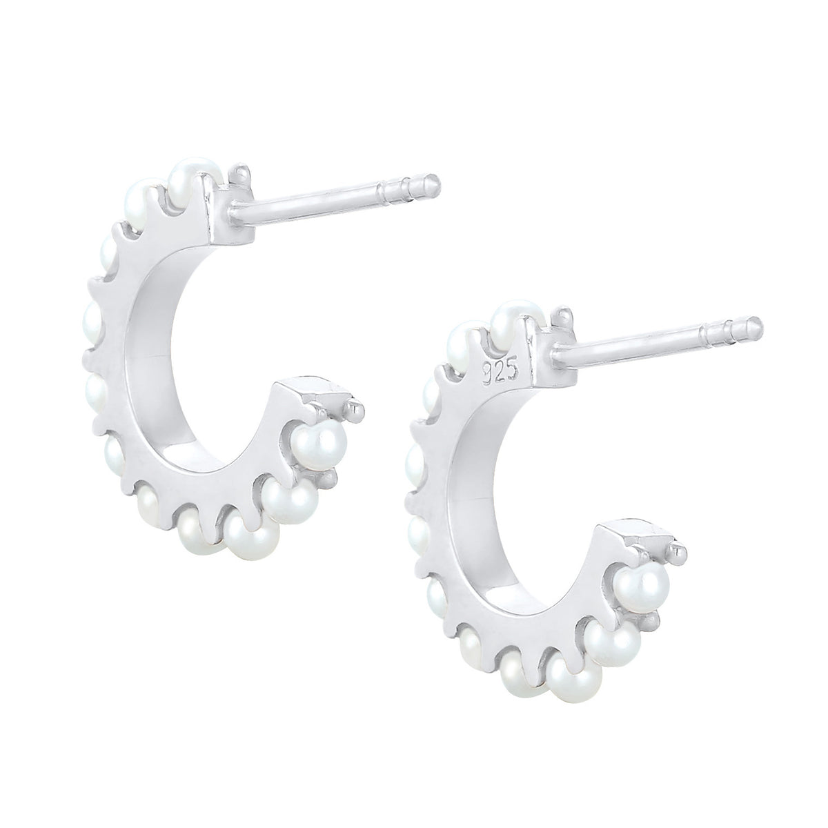 Silber - Elli | Creole | Perle | 925er Sterling Silber
