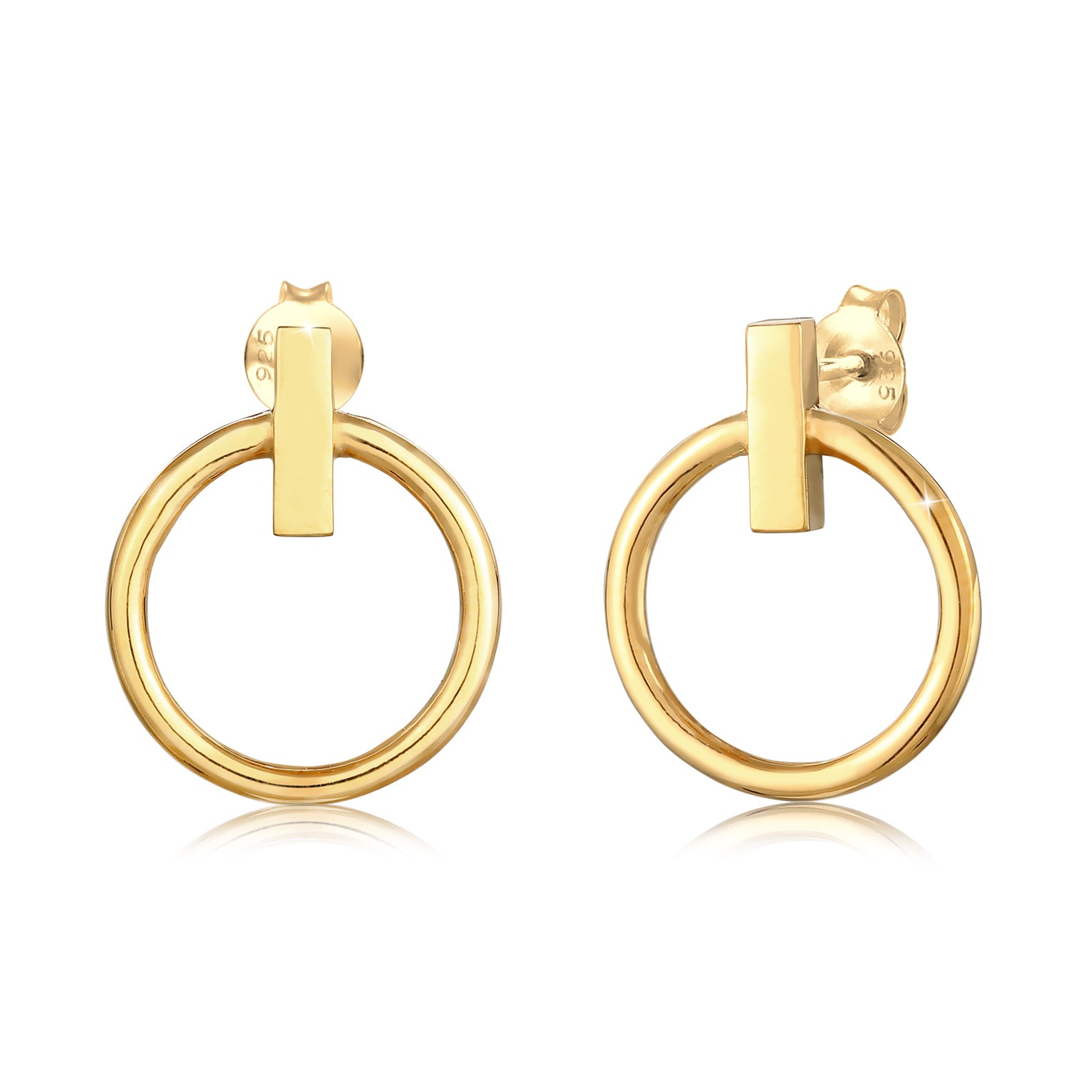 Gold - Elli | Ohrstecker Geo | 925 Sterling Silber vergoldet