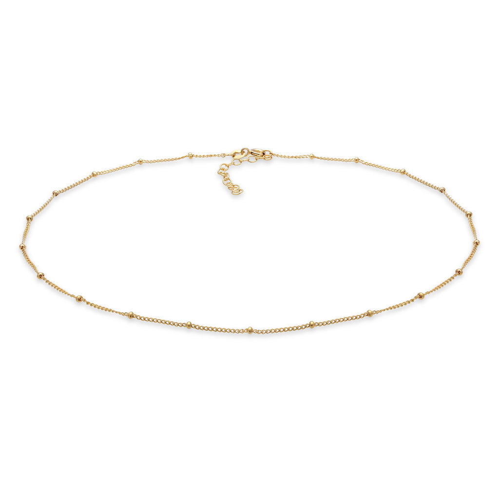 Gold - Elli | Kugel-Choker | 925 Sterling Silber vergoldet