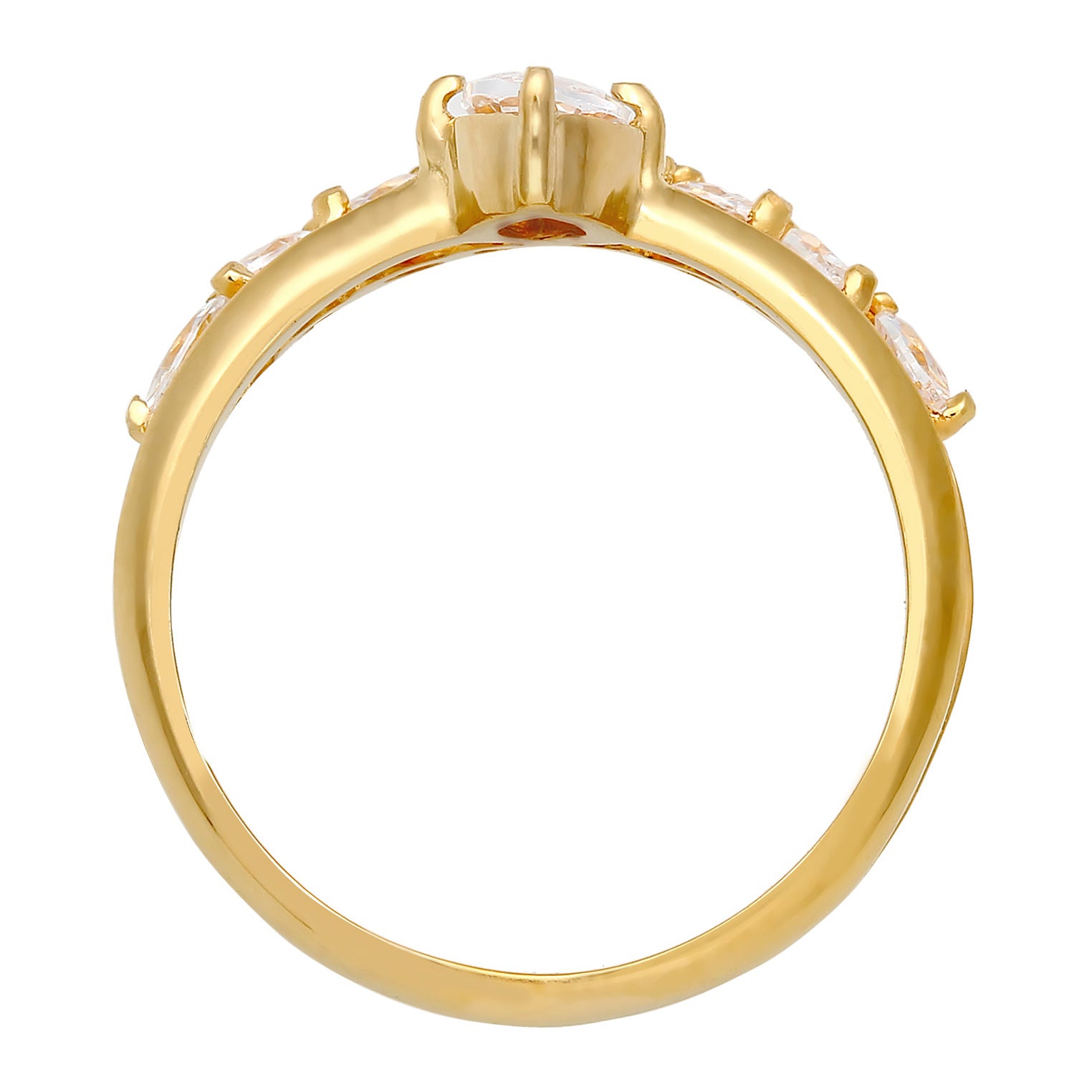 Gold - Elli PREMIUM | Ring | Zirkonia ( Weiß ) | 925 Sterling Silber vergoldet