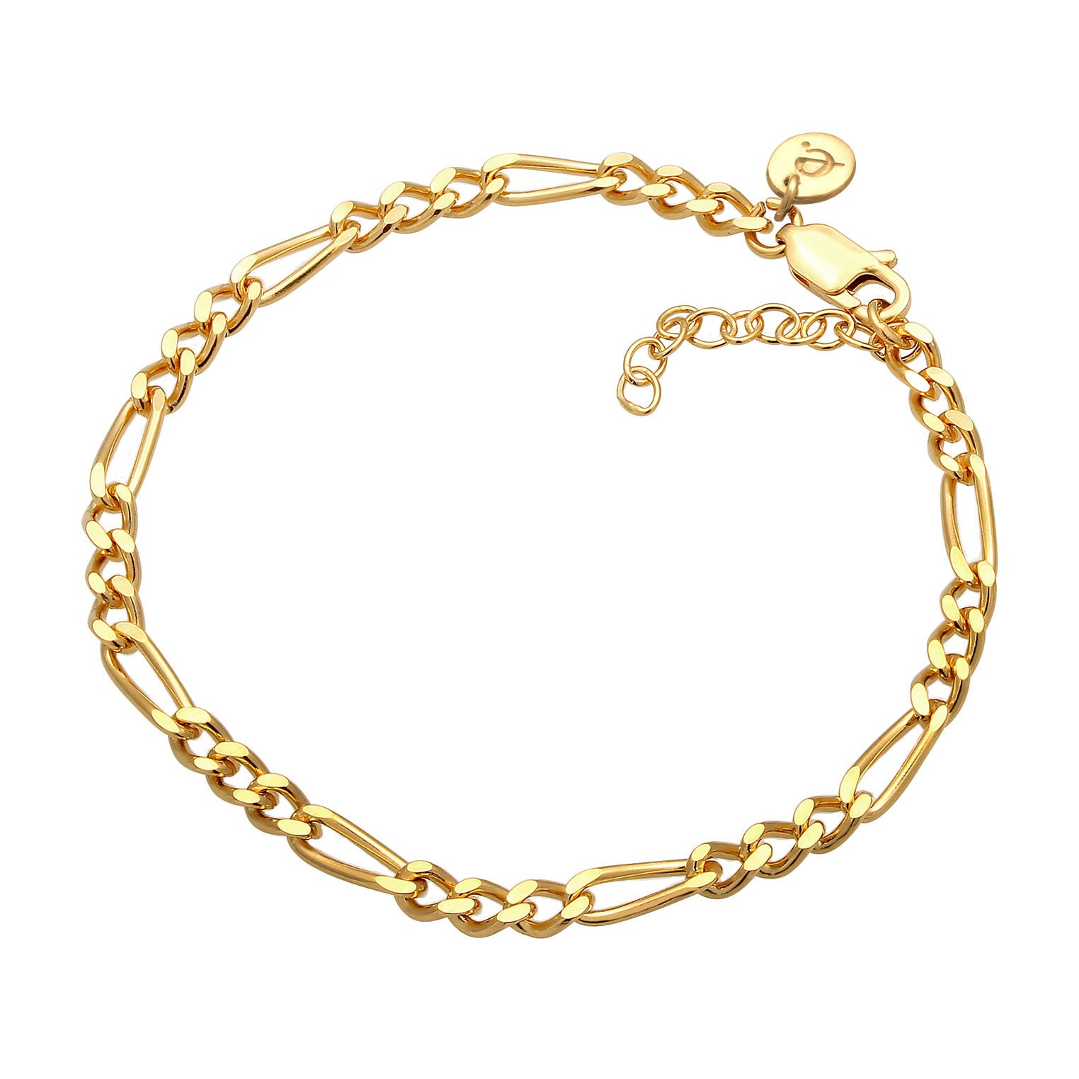 Gold - Elli PREMIUM | Figaro-Gliederarmband | 925 Sterling Silber vergoldet