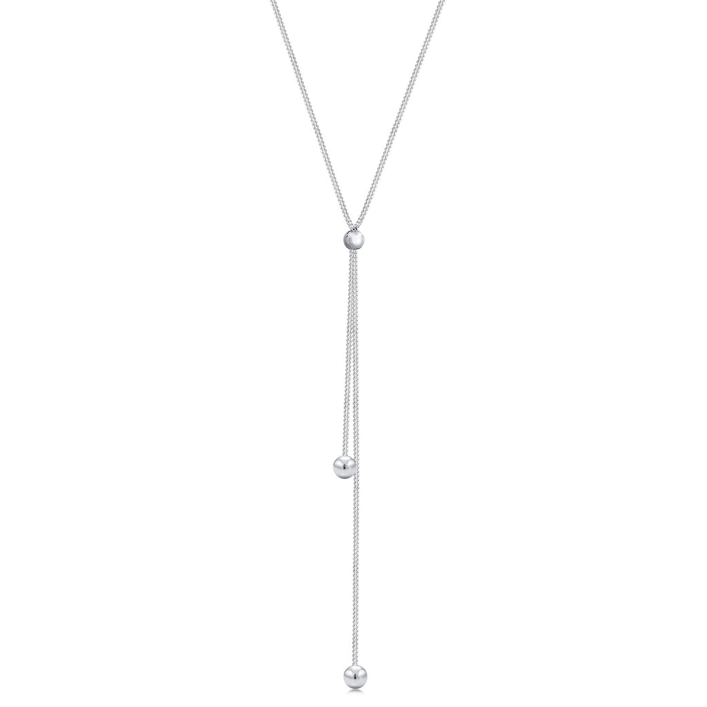 Silber - Elli | Y-Halskette Kugel | 925er Sterling Silber