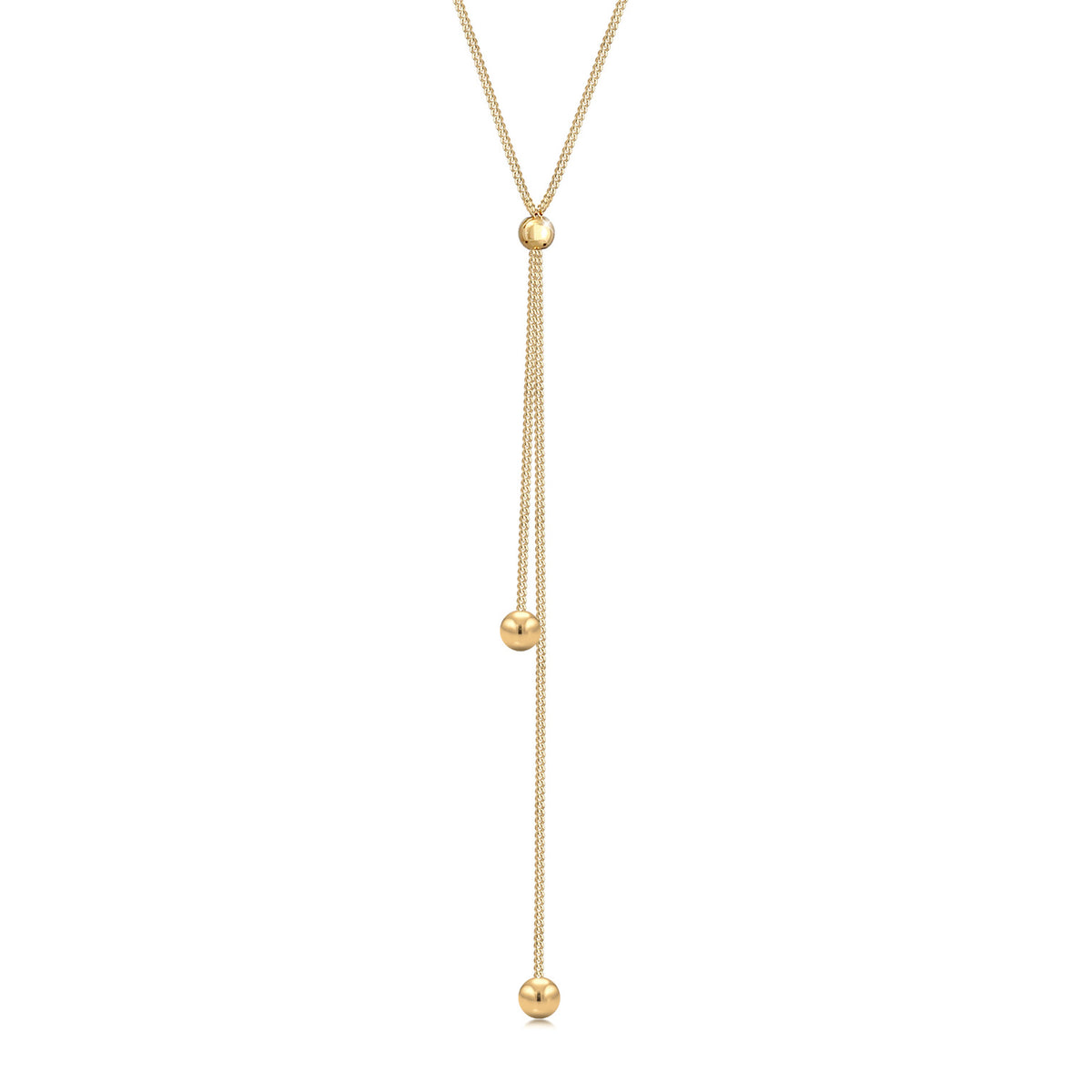 Gold - Elli | Y-Halskette Kugel | 925 Sterling Silber vergoldet