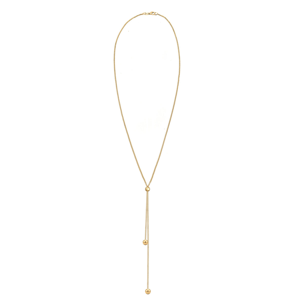 Gold - Elli | Y-Halskette Kugel | 925 Sterling Silber vergoldet