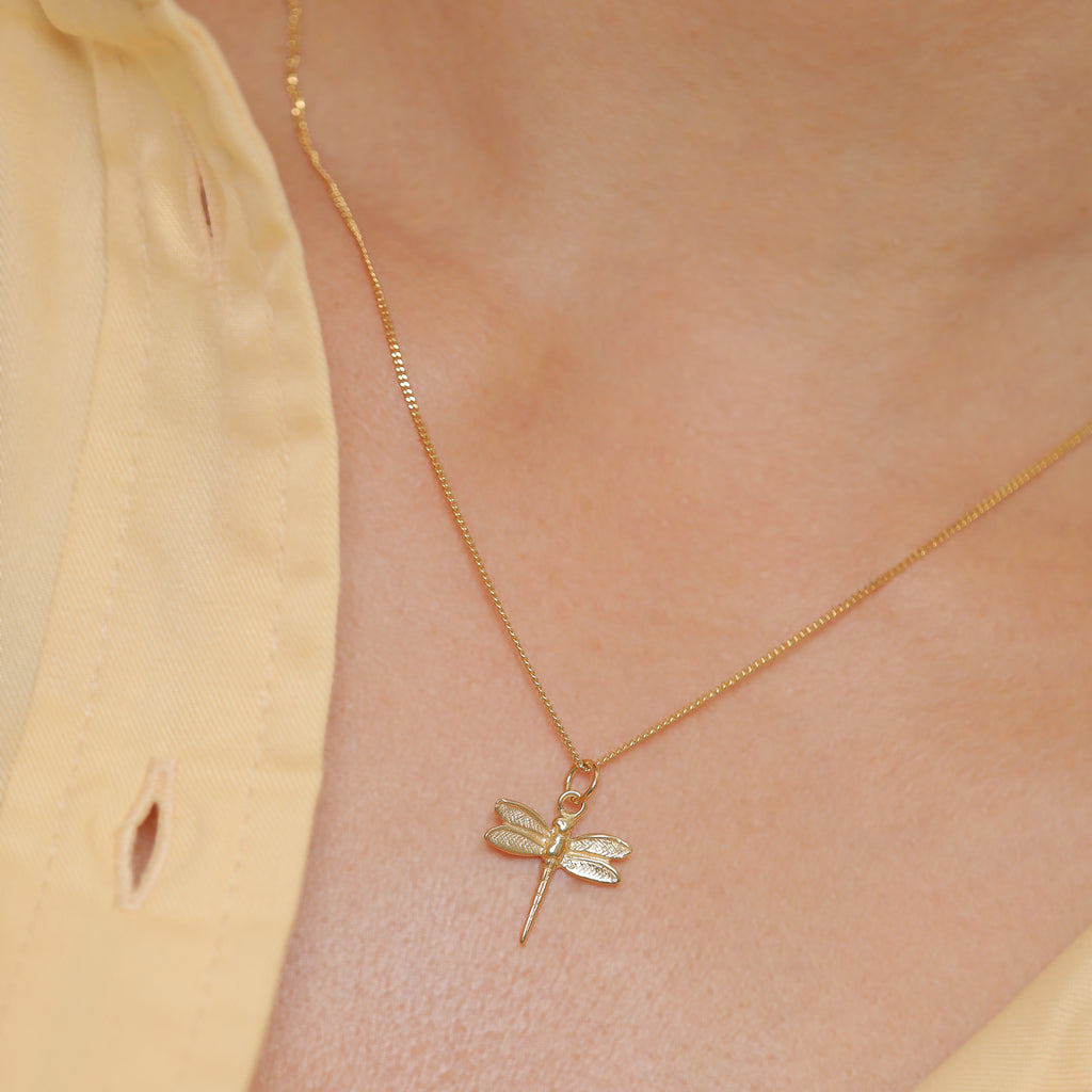 Gold - Elli | Halskette Libelle | 925 Sterling Silber vergoldet